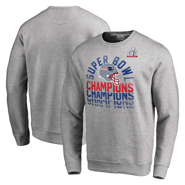 New England Patriots Pro Line by Fanatics Branded Super Bowl LI Champions Vintage Sweatshirt - Heather Gray